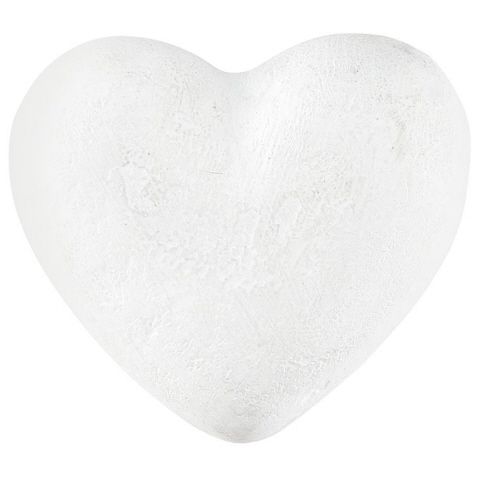 White Paper Mache Heart | Large