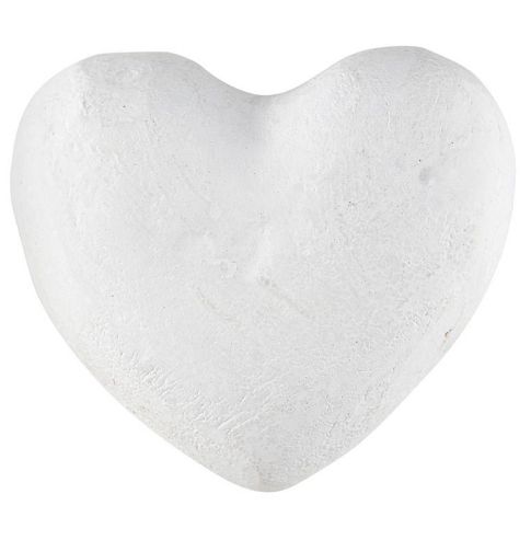 White Paper Mache Heart | Small