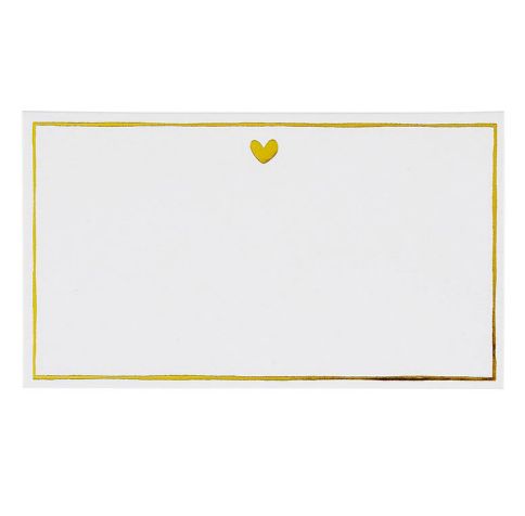 Gold Heart Placecards | Set of 36