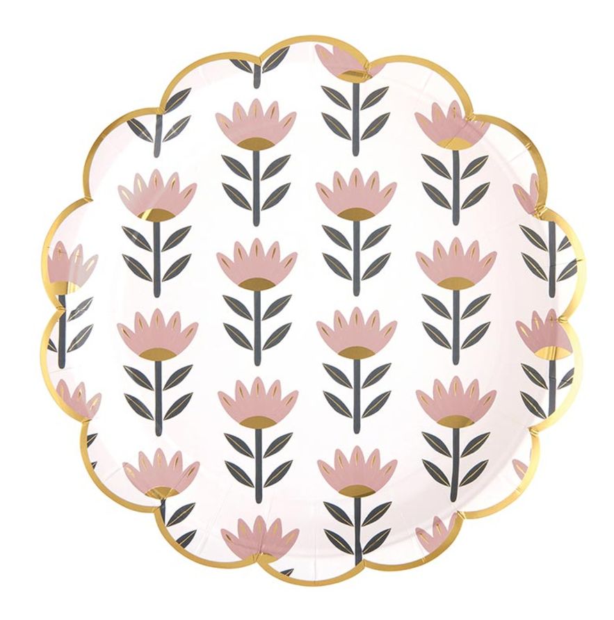 Flower Paper Plates | Set of 8