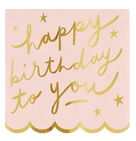 Scalloped Cocktail Napkin | Happy Birthday