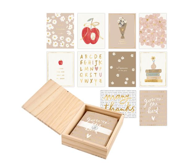 Teacher Card Set | Wood Box