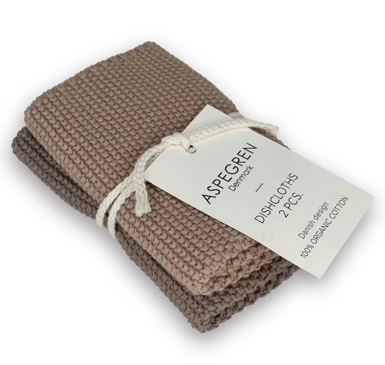 Aspegren knitted dishcloth | hazlenut