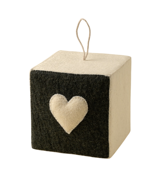 White Heart Felt Doorstop