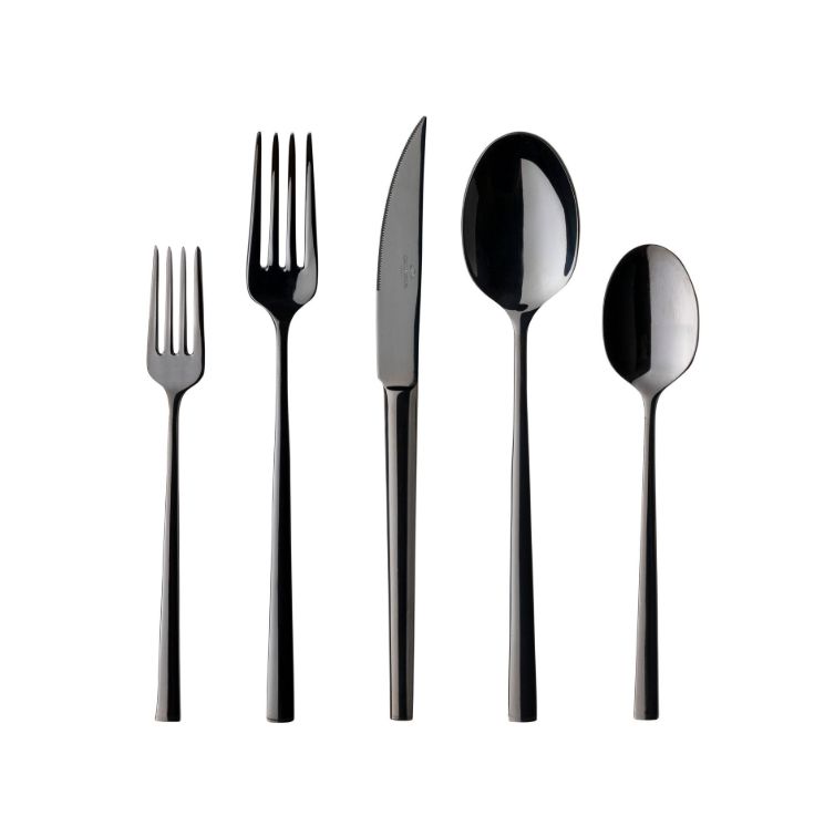 Vela Polished 5pc Place Setting | Black
