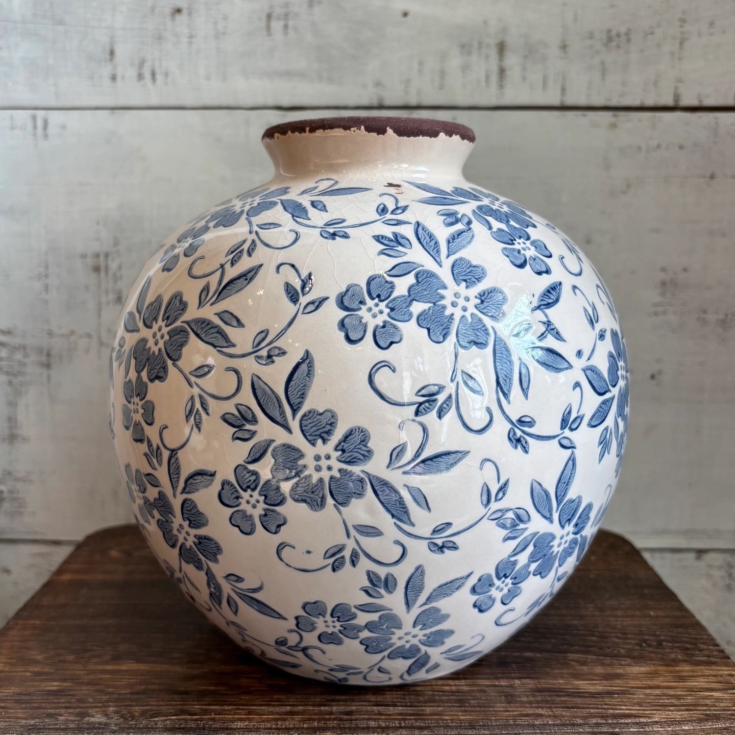 Blue and White Floral Vase
