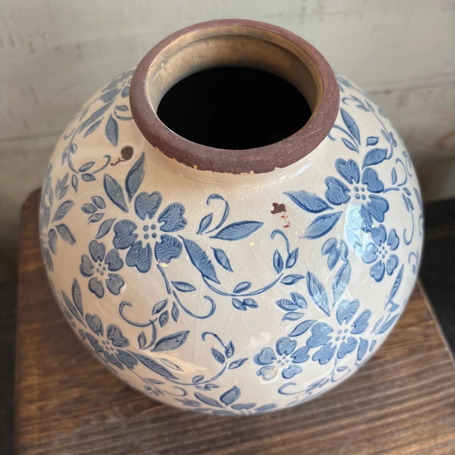 Blue and White Floral Vase
