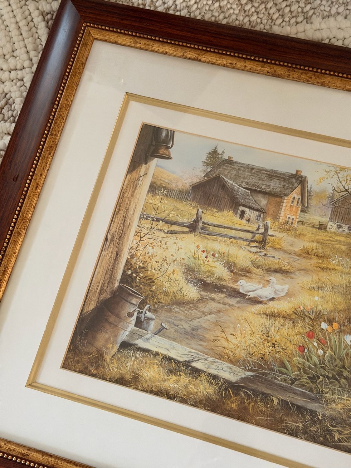 Farm Large Art Print with Wood Frame