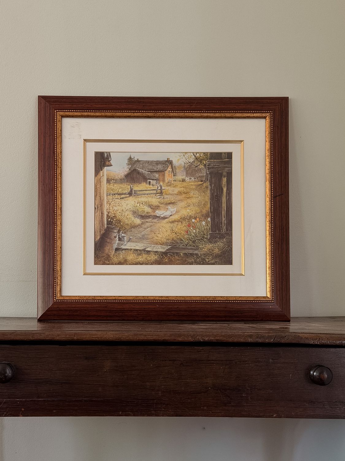 Farm Large Art Print with Wood Frame