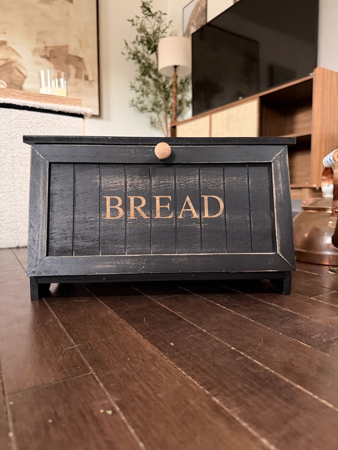 Black Vintage Bread Box