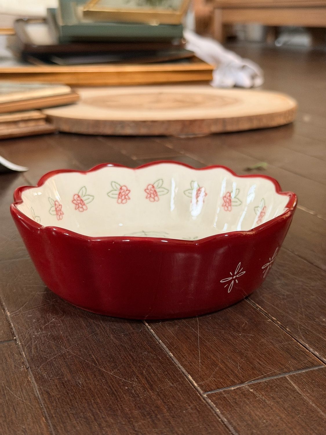 Scalloped Red Dish
