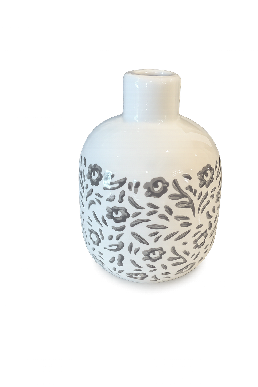 Ceramic Printed Flowers Vase