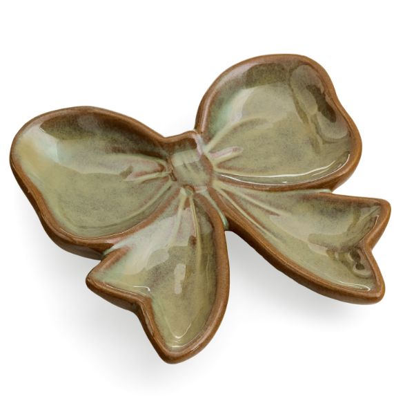 Small Bow Porcelain Plate | Antique Green
