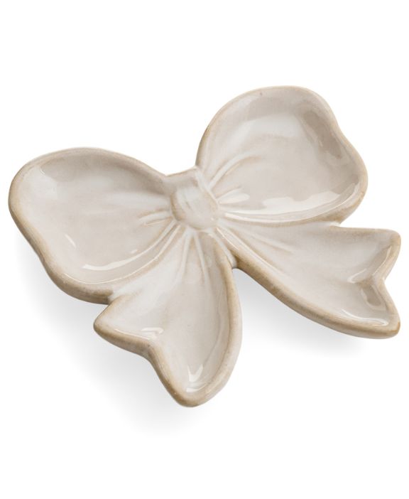 Small Bow Porcelain Plate | White