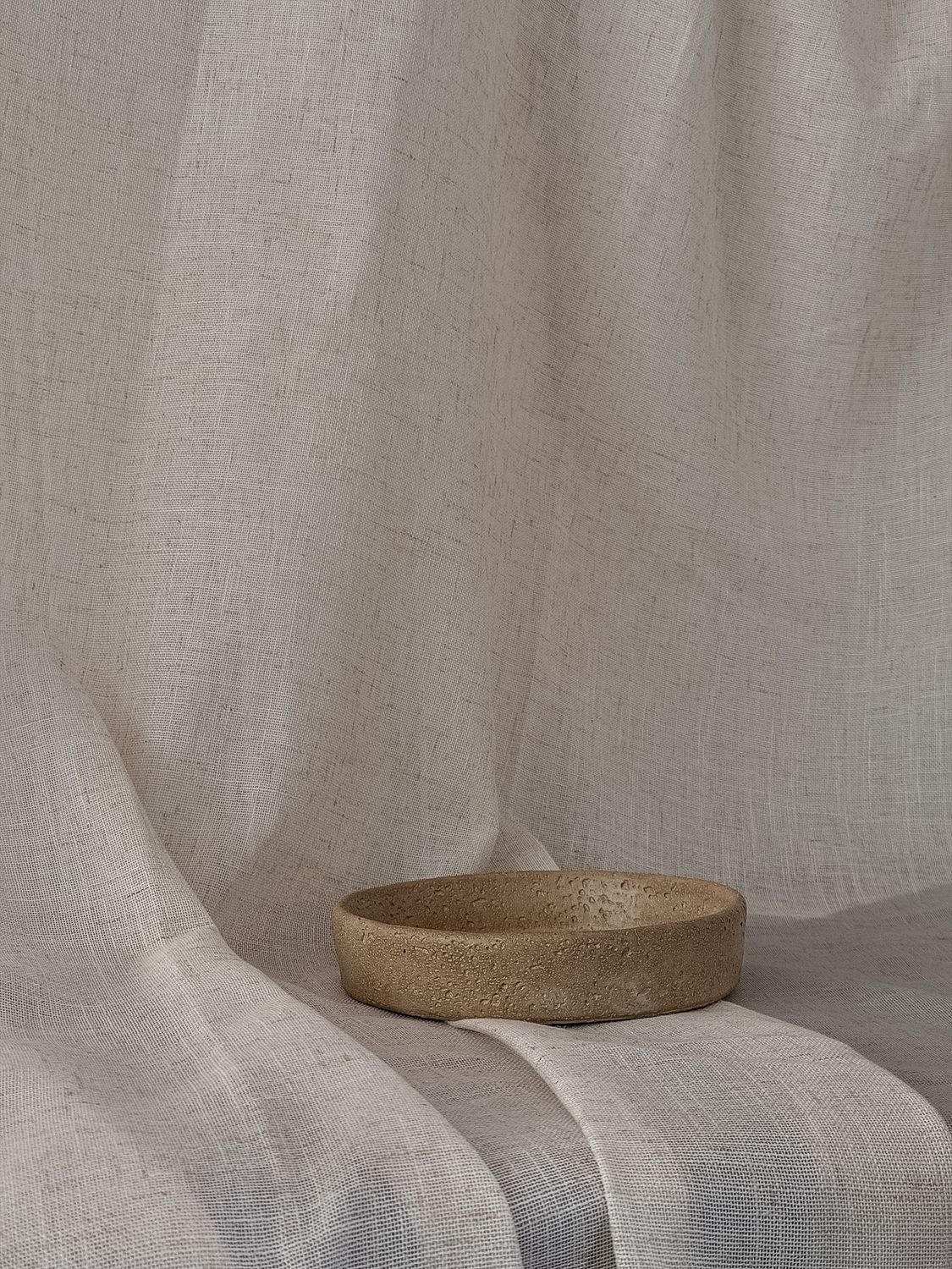 Round Cement Travertine Tray