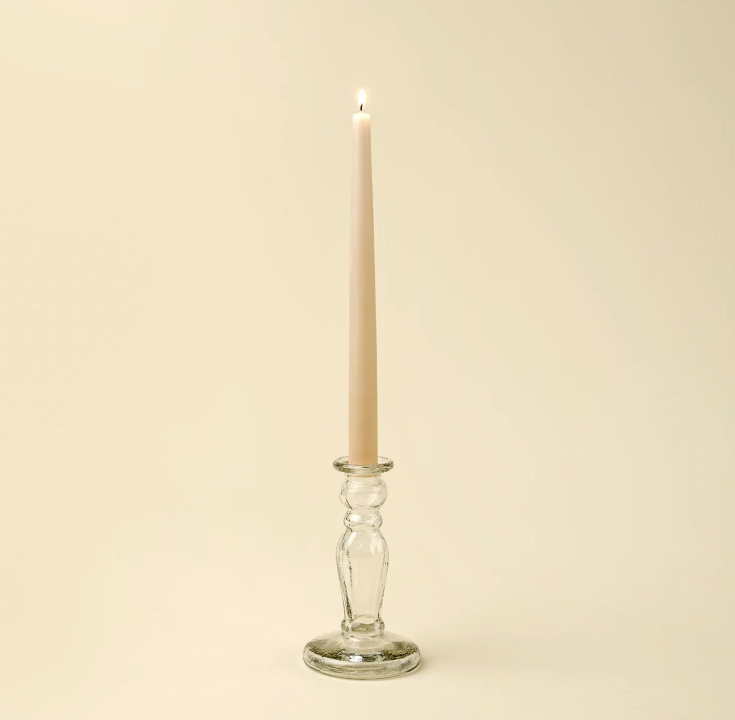 Vero Clear Glass Candlestick | Small