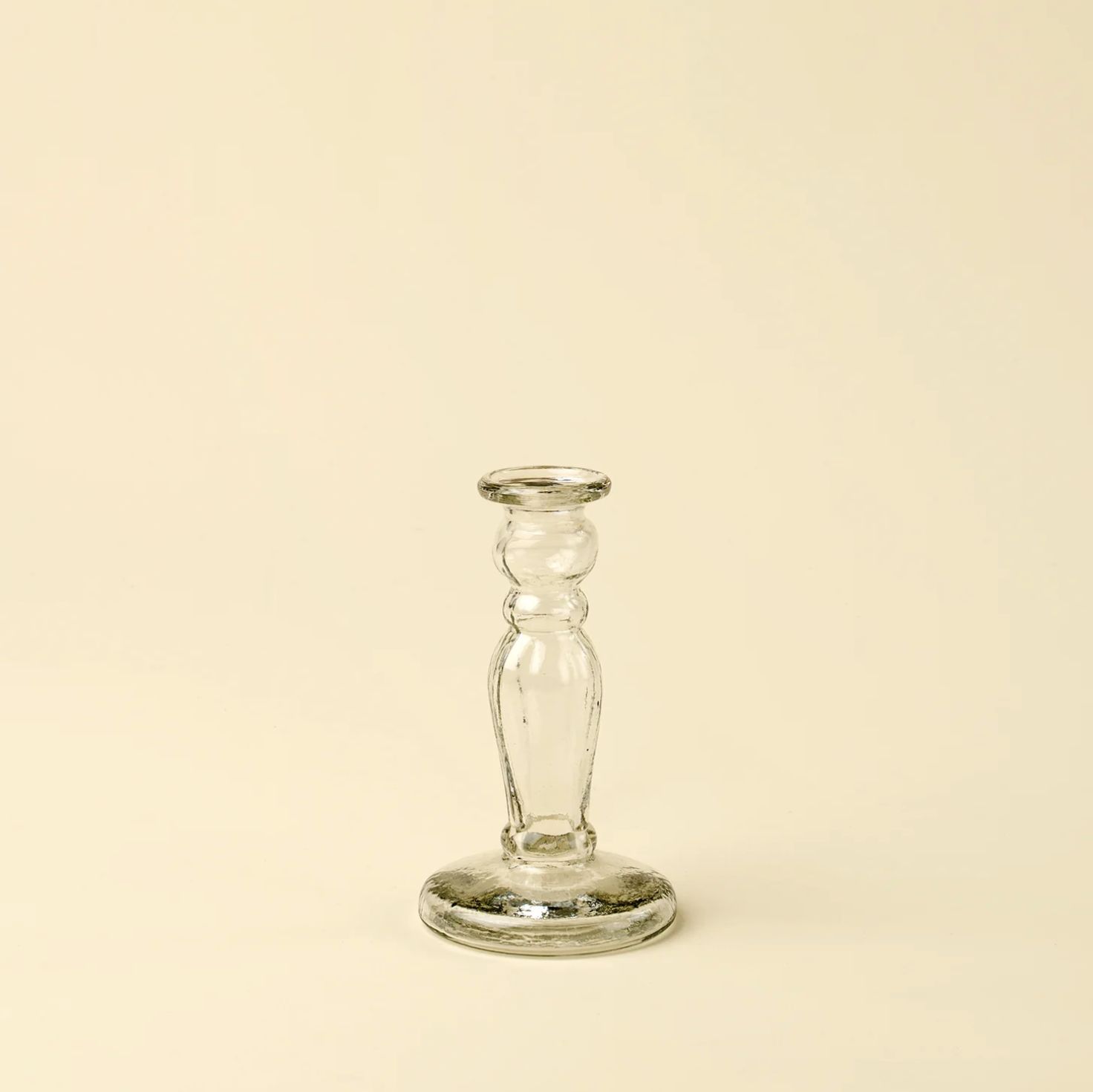 Vero Clear Glass Candlestick | Small