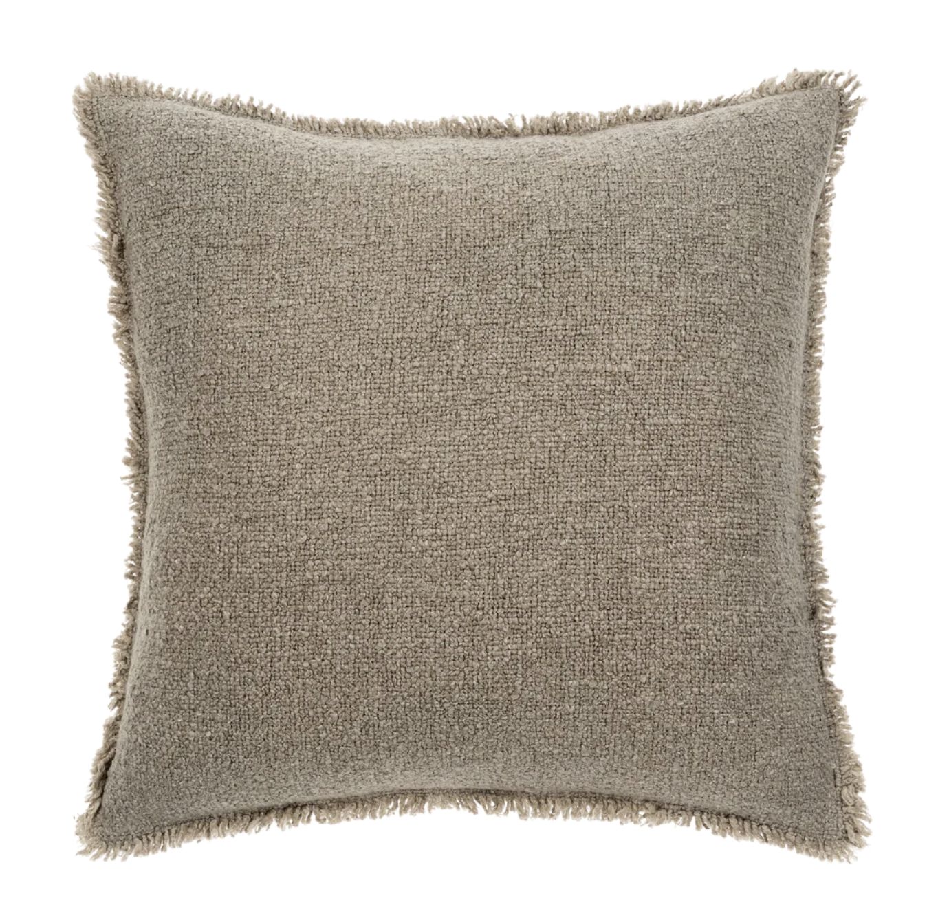 Fringed Boucle Pillow | Taupe