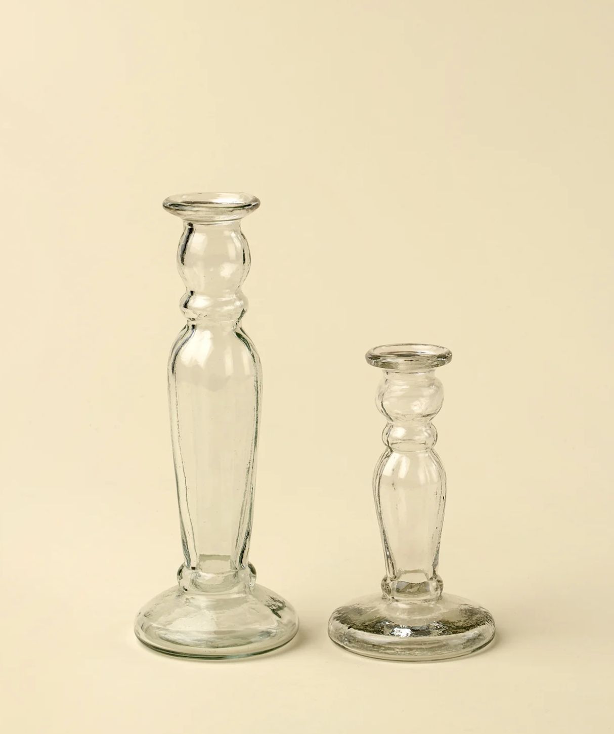 Vero Clear Glass Candlestick | Large