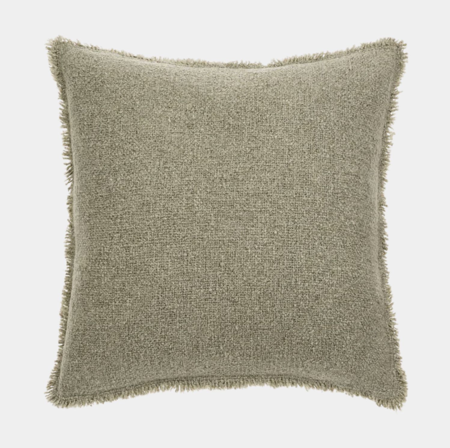 Fringed Boucle Pillow | Sage