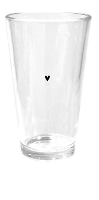 Tall Black Heart Glass | Set of 4