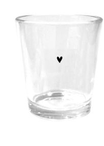 Short Black Heart Glass | Set of 4