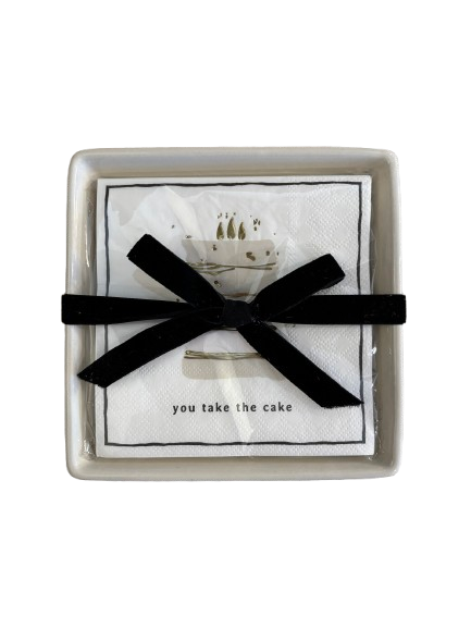 Ceramic Tray &amp; Napkins | Cake