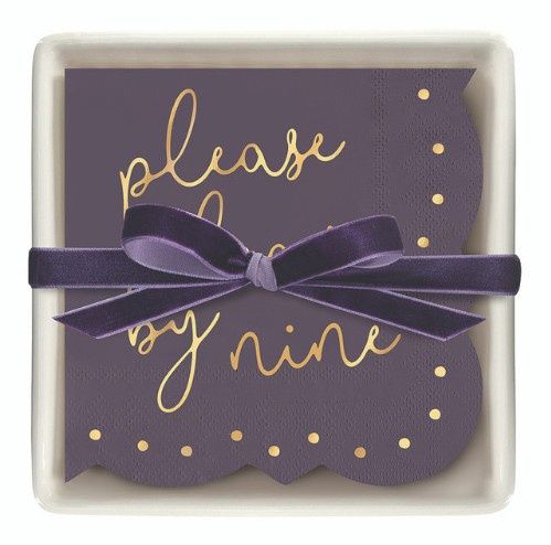 Ceramic Tray &amp; Napkins | Leave by 9