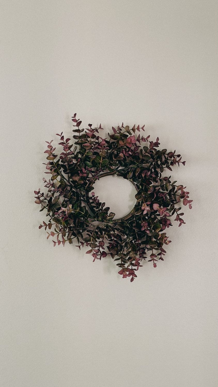 Burgundy Eucalyptus Candle Wreath | 13"
