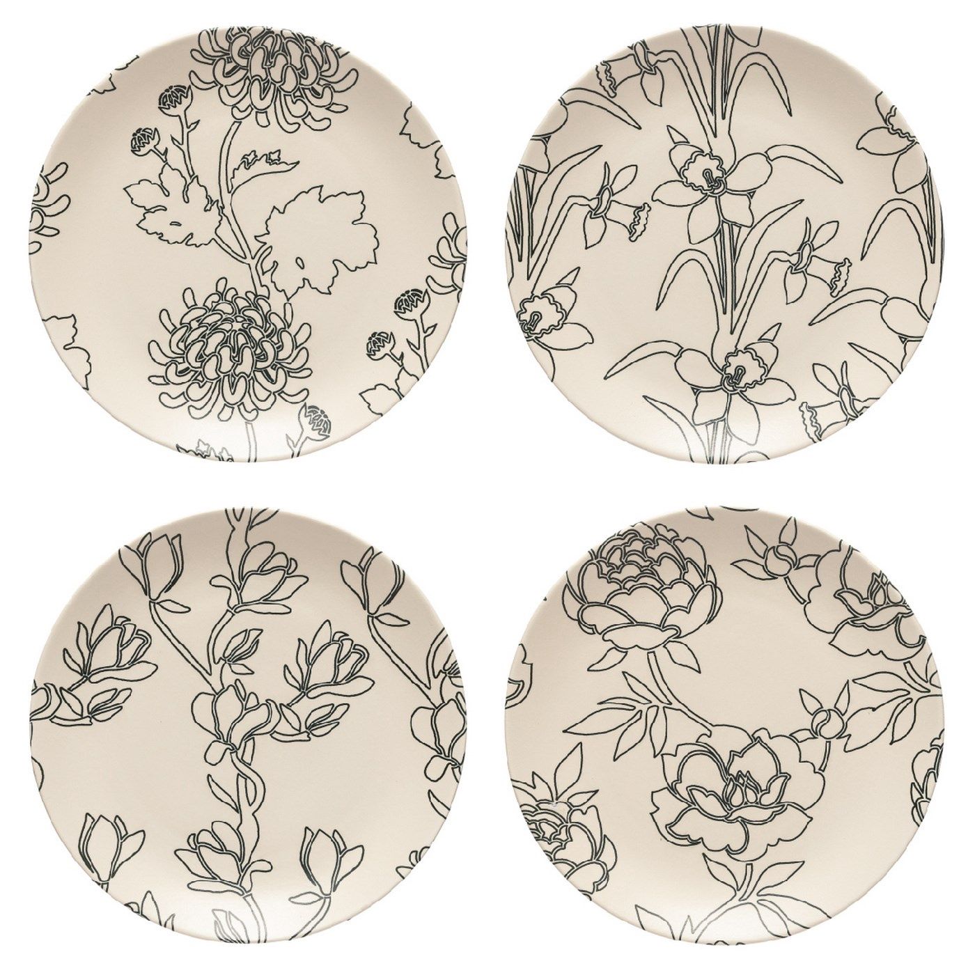 Flora Salad/Dessert Plate | Set of 4
