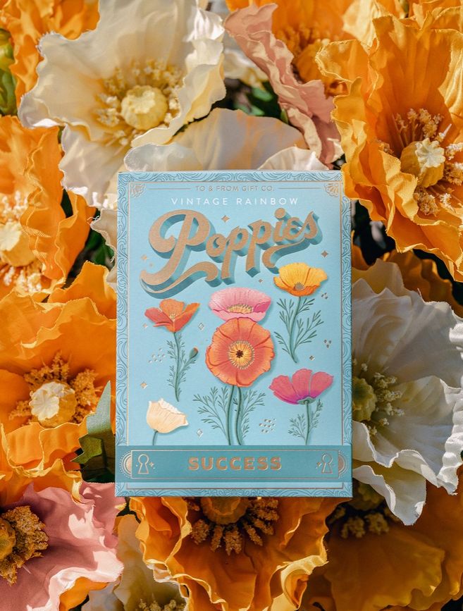 Vintage Rainbow Poppies | Floriography Seed Packet