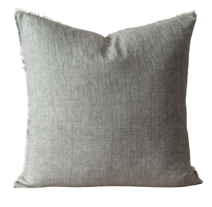 Lina Linen Pillow | Steel Grey 24x24