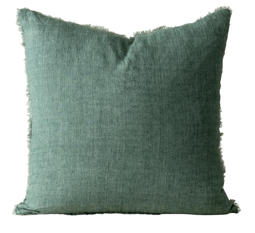 Lina Linen Pillow | Celeste Green 24x24