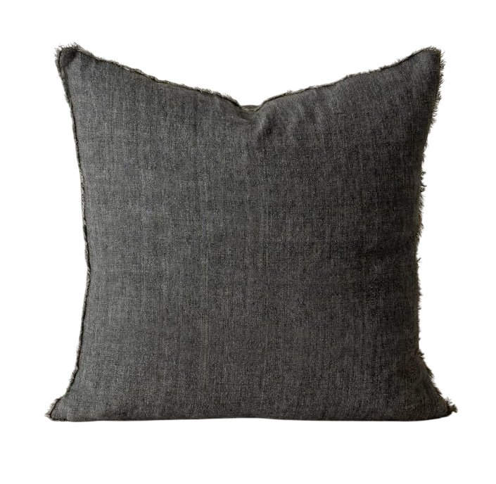 Lina Linen Pillow | Charcoal 24x24