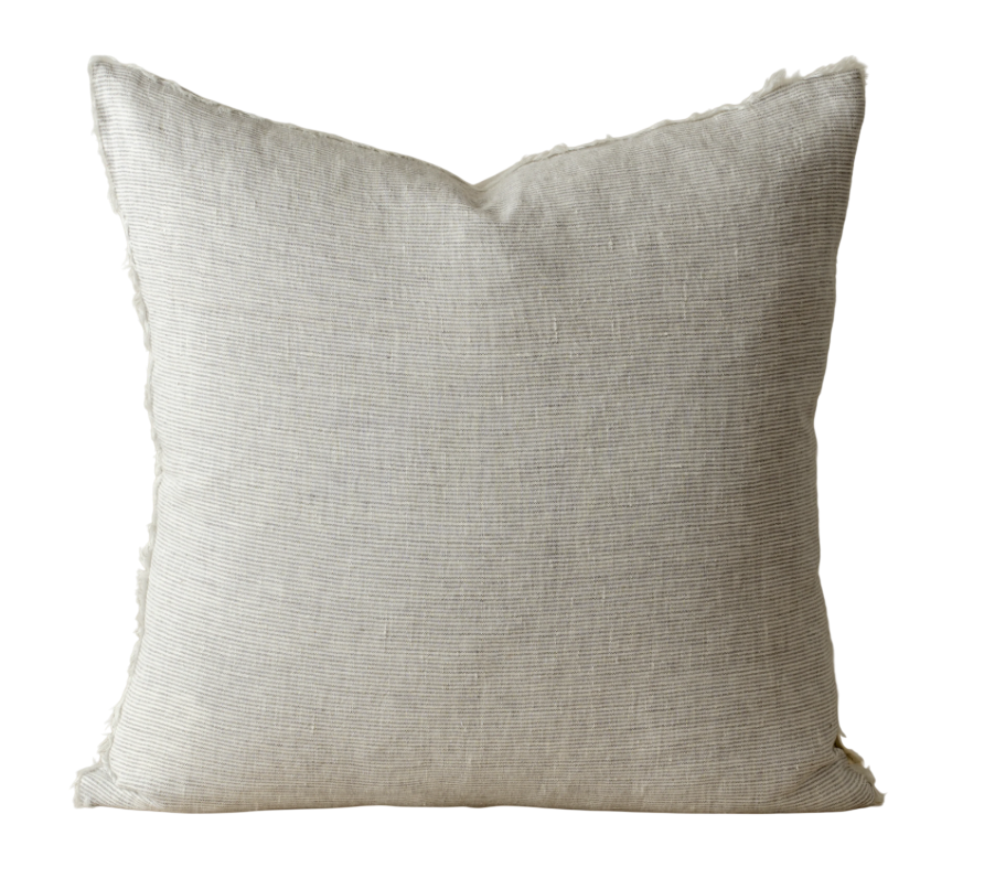 Lina Linen Pillow | Navy Stripe 24x24