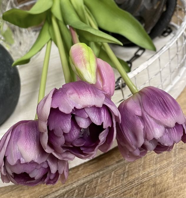 Real Touch Lavender White Garden Peony
