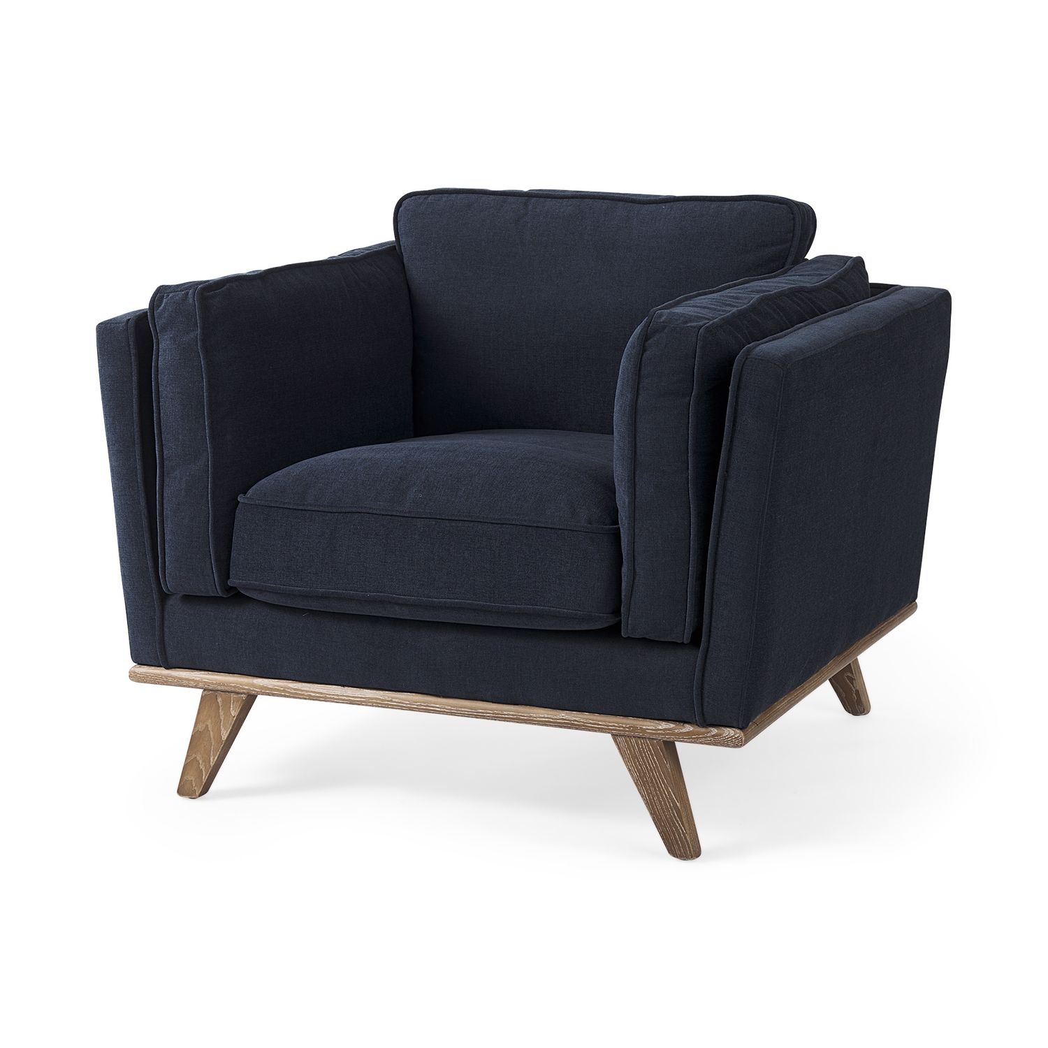 Accent Chair | Navy Blue/Wood