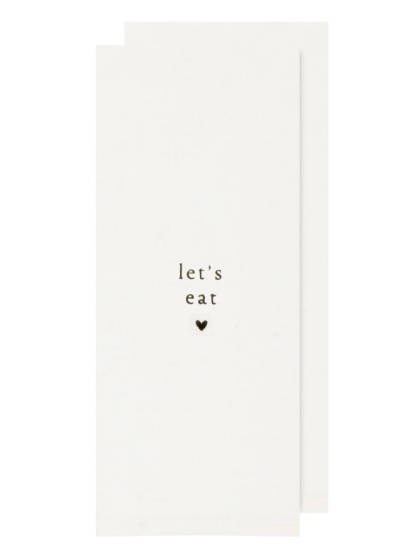 Let's Eat Tea Towel Set of 2 | Black
