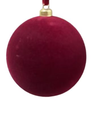 Flocked Ornament 3" | Burgundy