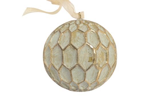Honeycomb Ornament 4" | Antique Gold