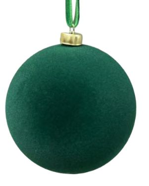 Flocked Ornament 3" | Dark Green