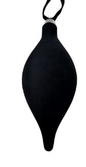 Flocked Teardrop Ornament 6" | Black