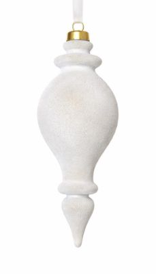 Flocked Finial Ornament 5.5" | Champagne