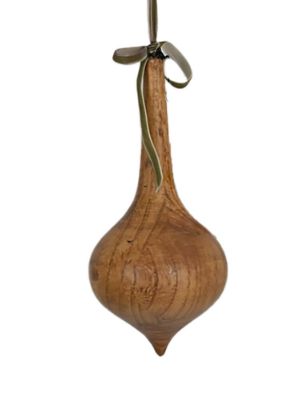 Wooden Teardrop Ornament 13" | Brown