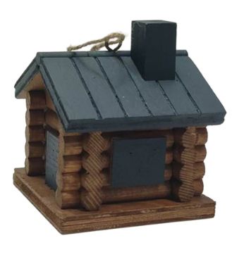 Wood Cabin Ornament