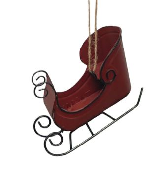 Sleigh Ornament | Red