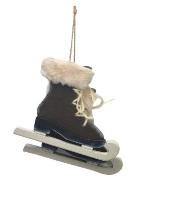 Skate Ornament | Wood-Fur-Brown