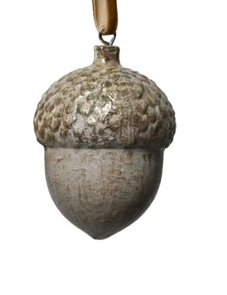 Wooden Pinecone Ornament 3.5" | Brushed Gold