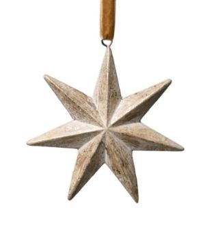 Wood Star Ornament 4.5" | Brushed Gold