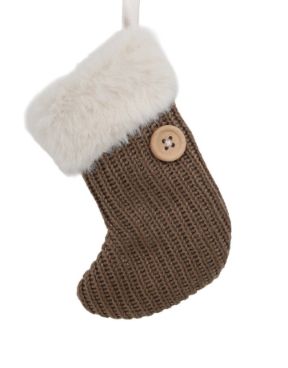 Fabric Stocking Ornament | Brown